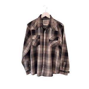 Levi’s brown plaid western style button down shirt - L
